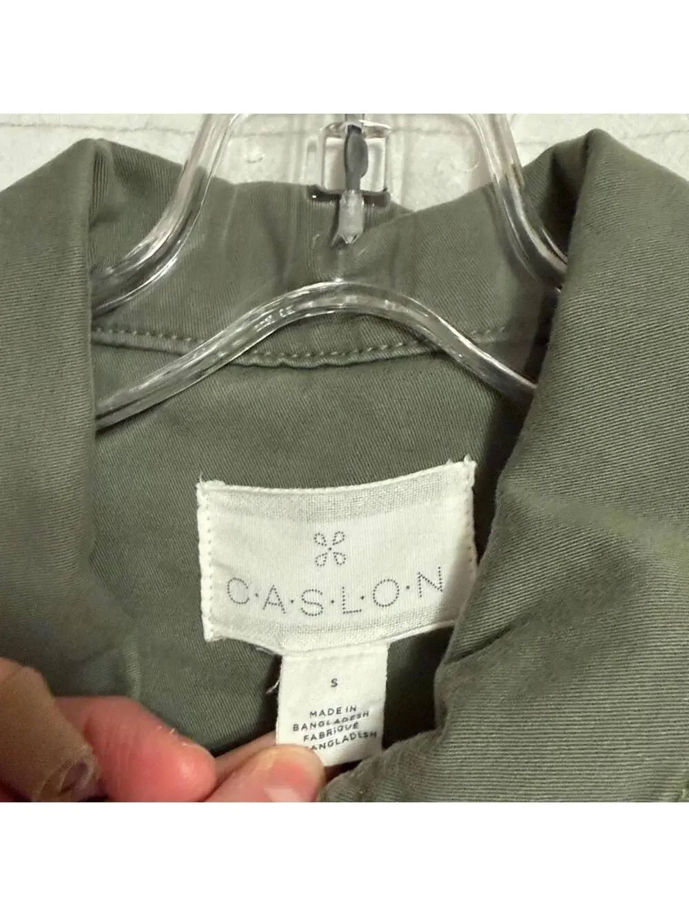 Caslon Olive Utility Jacket Women's S Nordstrom Multiple Pockets - Picture 7 of 9
